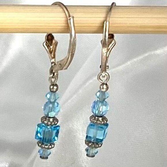 AFI# 2 For 1 Sterling 925 Silver Heart & Crystal Dangles - Picture 6 of 8